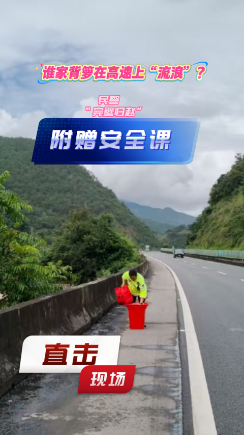 直击现场第20期：谁家背箩在高速上“流浪”？ 民警“完璧归赵”附赠安全课 #直击现场 #大理 #普法强基在行动
