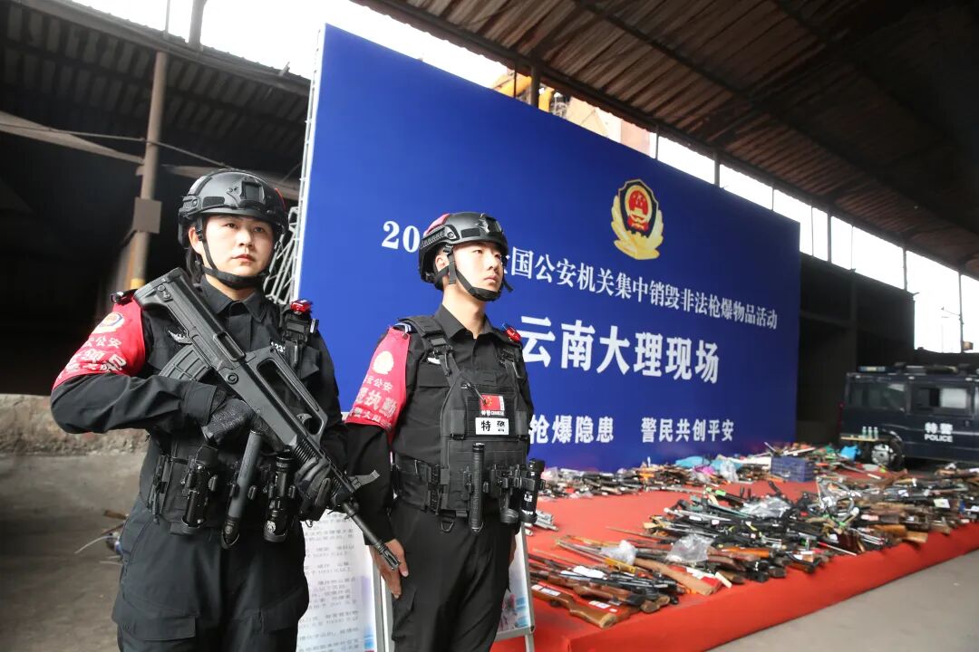 现场直击！大理州集中销毁253支非法枪支！
