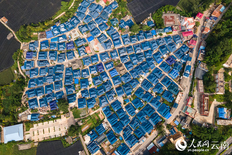 【3】磨憨镇尚冈村尚冈村民小组航拍。人民网记者 符皓摄