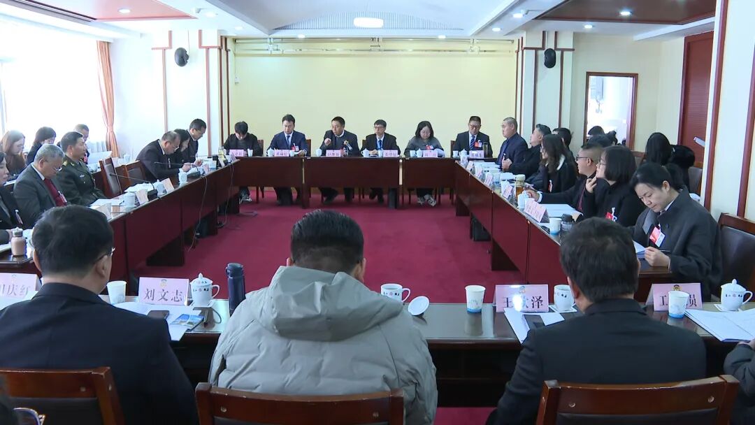 出席州政协十四届五次会议的委员参加分组讨论审议