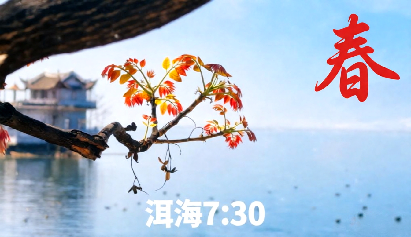 春·洱海7:30：清澈的海浪、绽放的花朵、摇曳的春芽、绿茸茸的海岸线······洱海春天正当时。大自然赠与大理的不只是美 #春·洱海7:30#在大理爱上生活