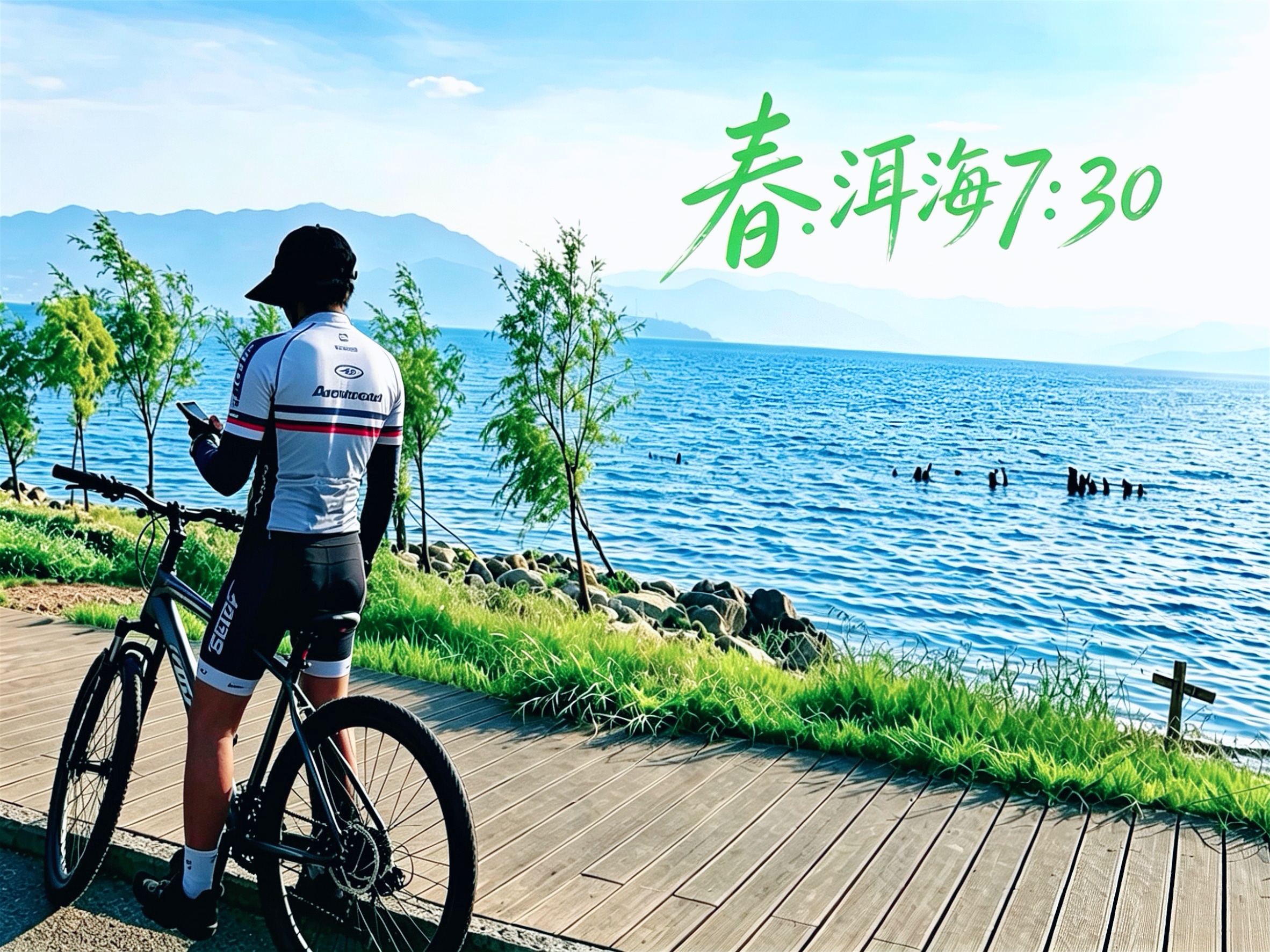 《春·洱海7:30》：晨起洱海畔，畅快呼吸骑行，把生活过成松弛的诗·大自然赠与大理的不只是美#大自然赠与大理的不只是美#春·洱海7:30#在大理爱上生