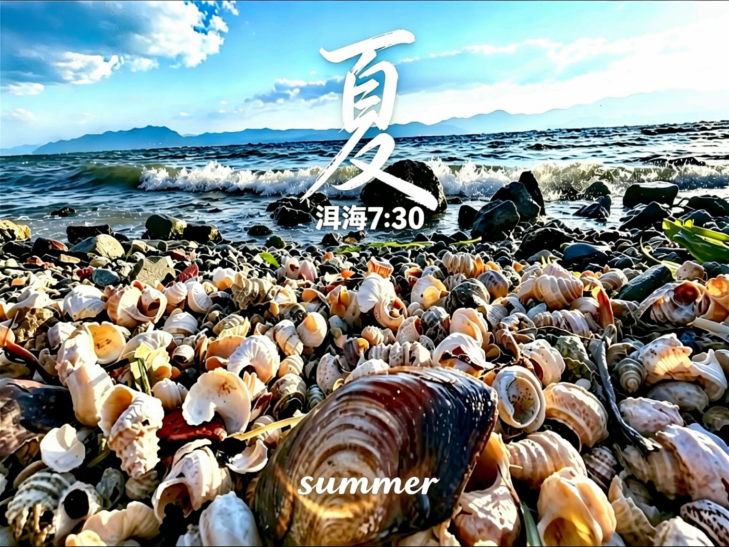海浪、沙滩、贝壳、白色遮阳伞、舒适的躺椅、美味冰咖啡......海风拂过，爽朗自在。没错，这是大理夏天的正确打开方式。#大自然赠与大理的不只是美#夏·洱海7:3