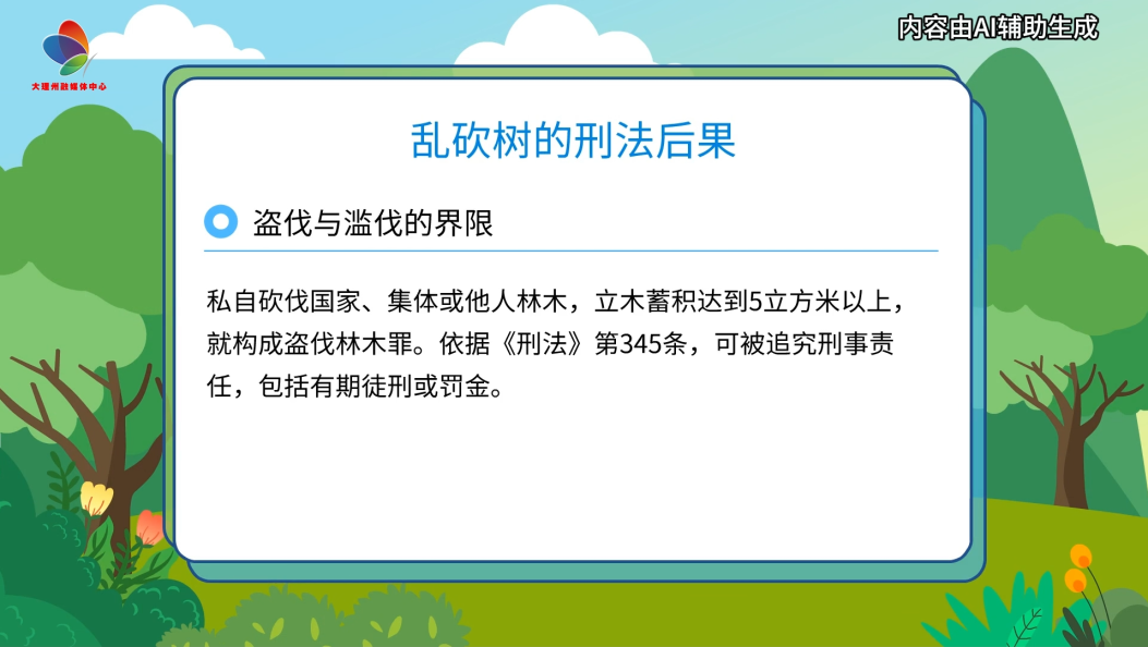 乱伐树木的刑法后果 #生态保护 #严禁盗伐林木 #保护林木 #普法强基在行动