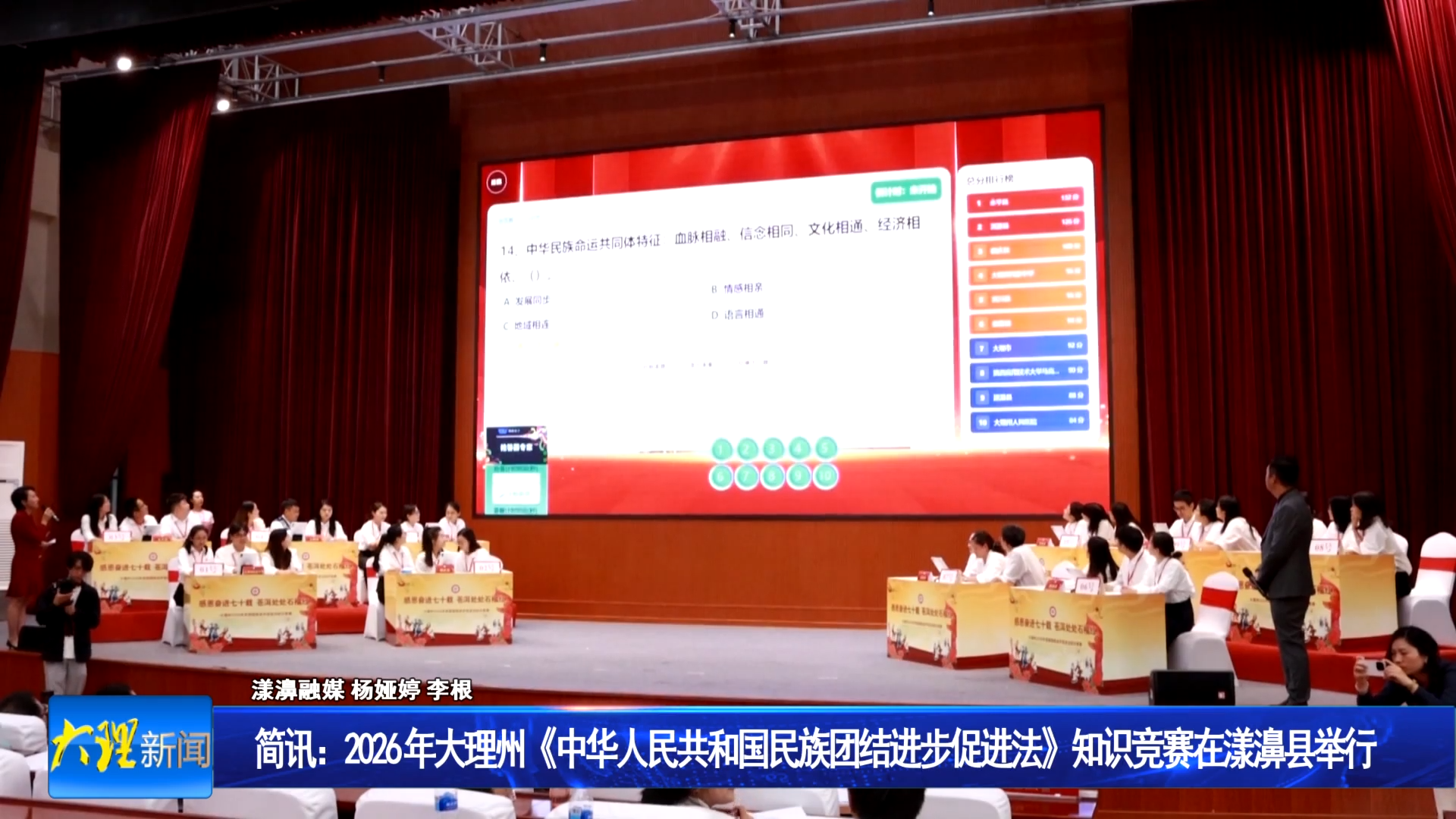 简讯：2026 年大理州《中华人民共和国民族团结进步促进法》知识竞赛在漾濞县举行